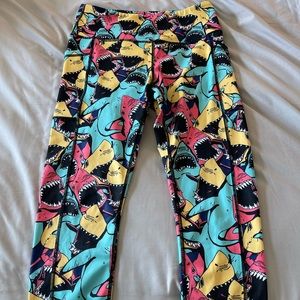 NWOT Never Worn. CVG Shark Attack Capri Leggings. Size Small.